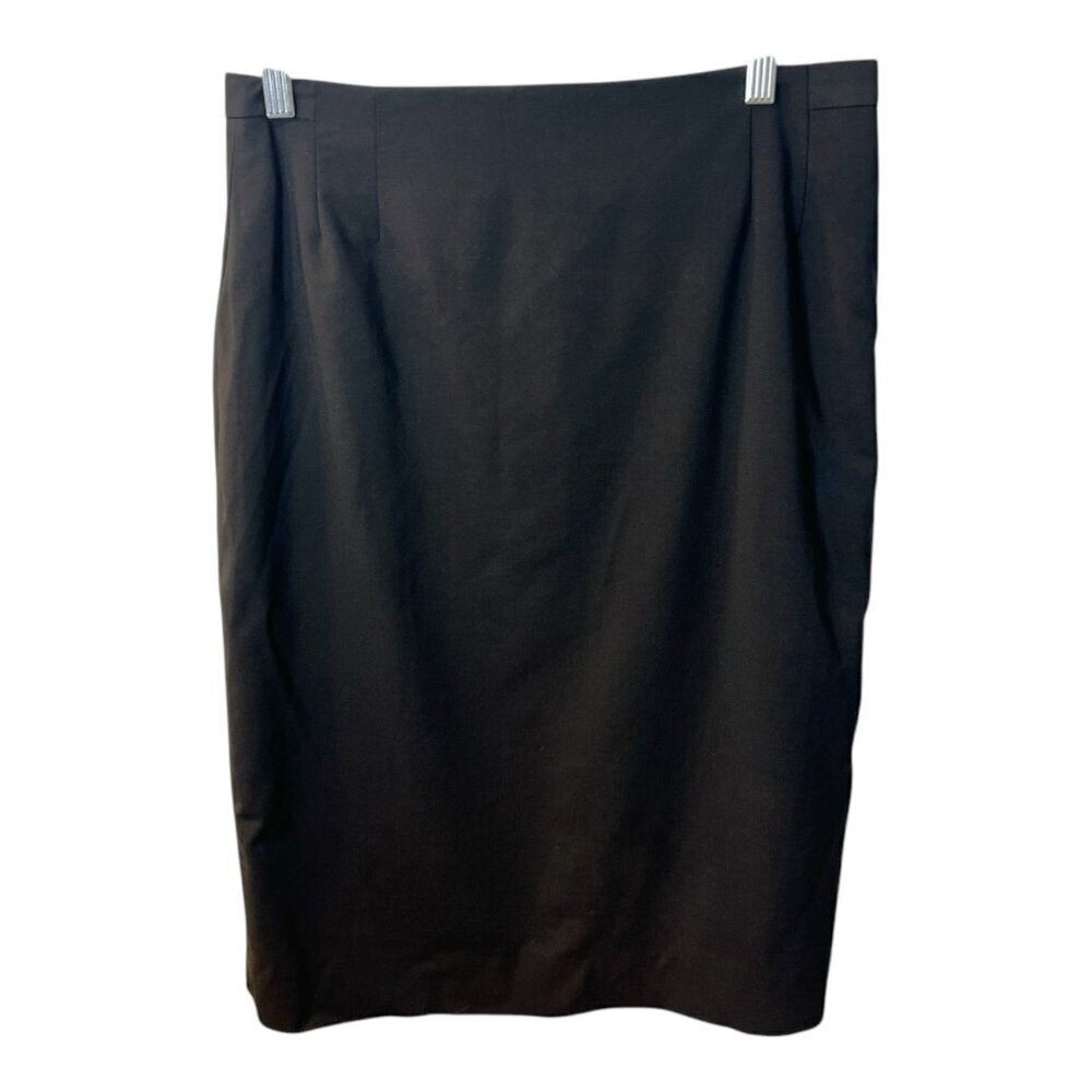 MM Lafleur Wool Blend Knee Length Straight Pencil Skirt Size 6 Black NWT